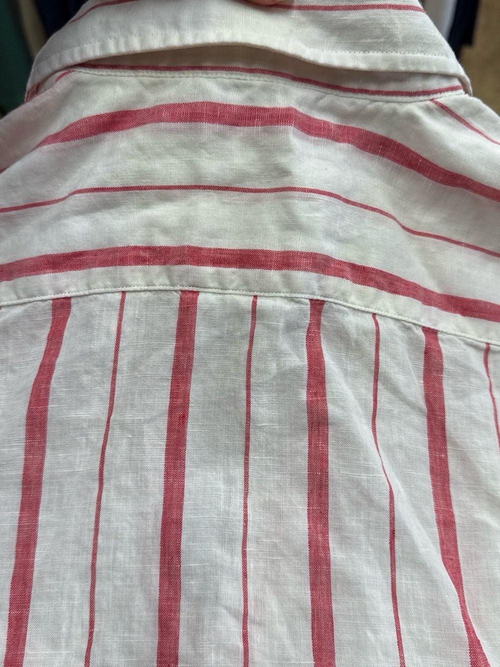Frank & Eileen White Red Linen Stripe Button-Up Shirt - Picture 6 of 7